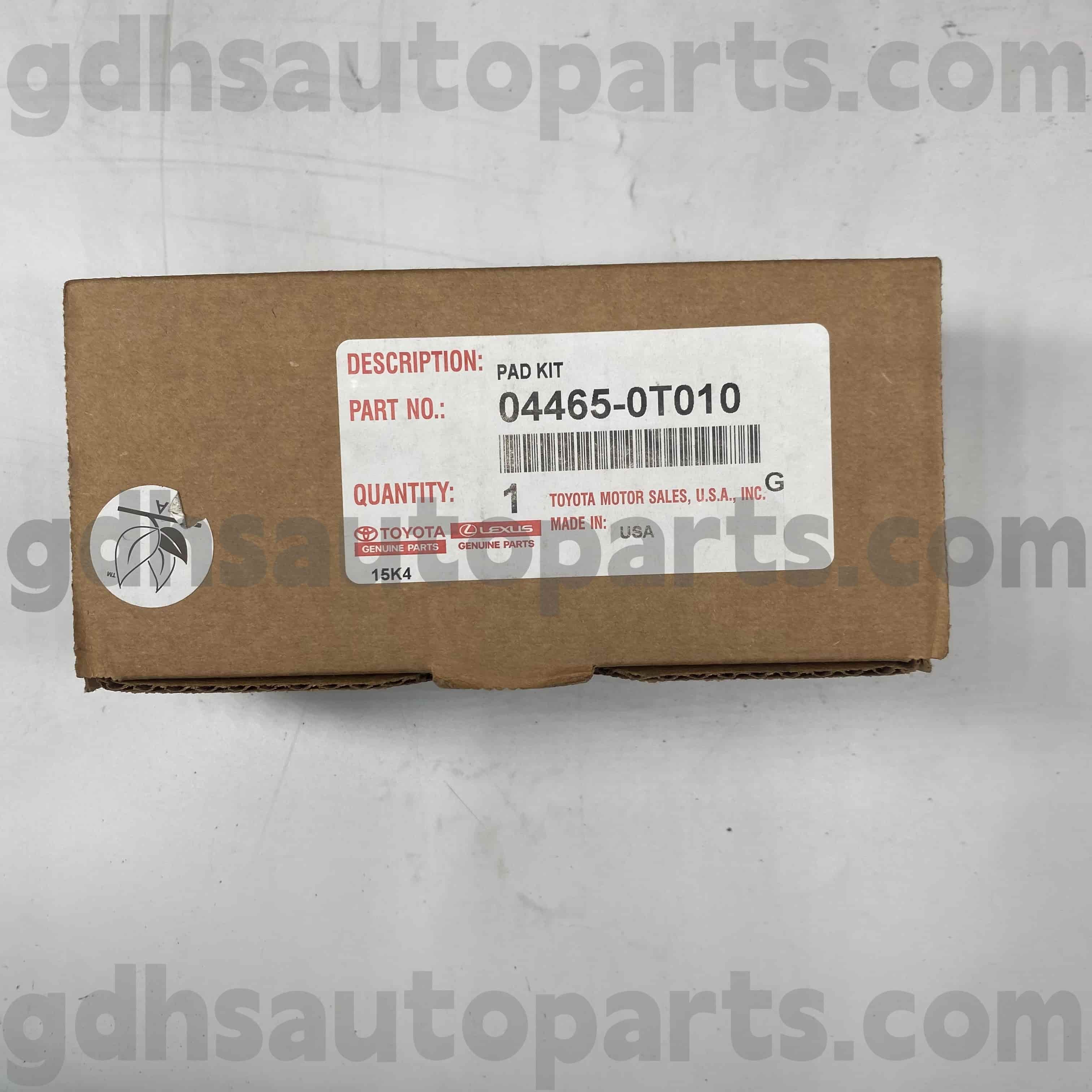 04465-0T010 TOYOTA Ægte dele Frontbremseklodser til Venza Chassis nr. AGV1# GGV1#