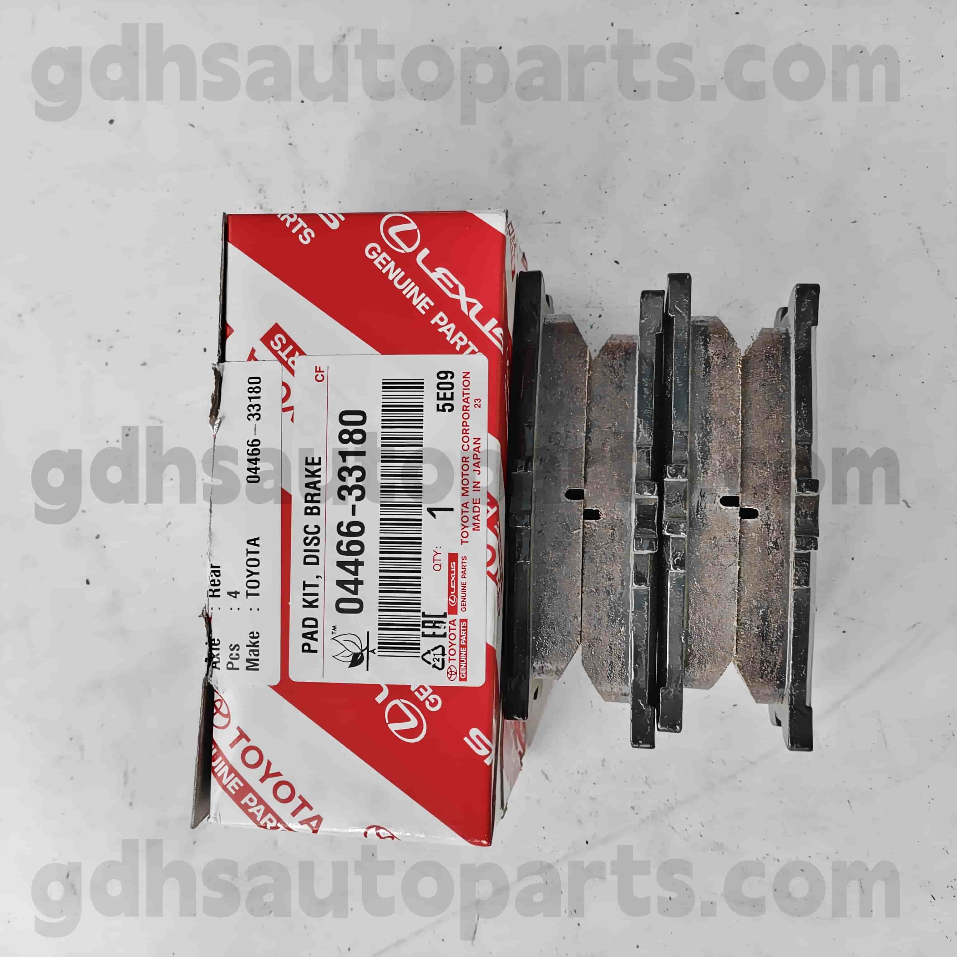 04466-33180 TOYOTA Ægte dele Bagbremsepude til Camry 、 Lexus ES240/350 Chassis nr. Ahv40..Jpp