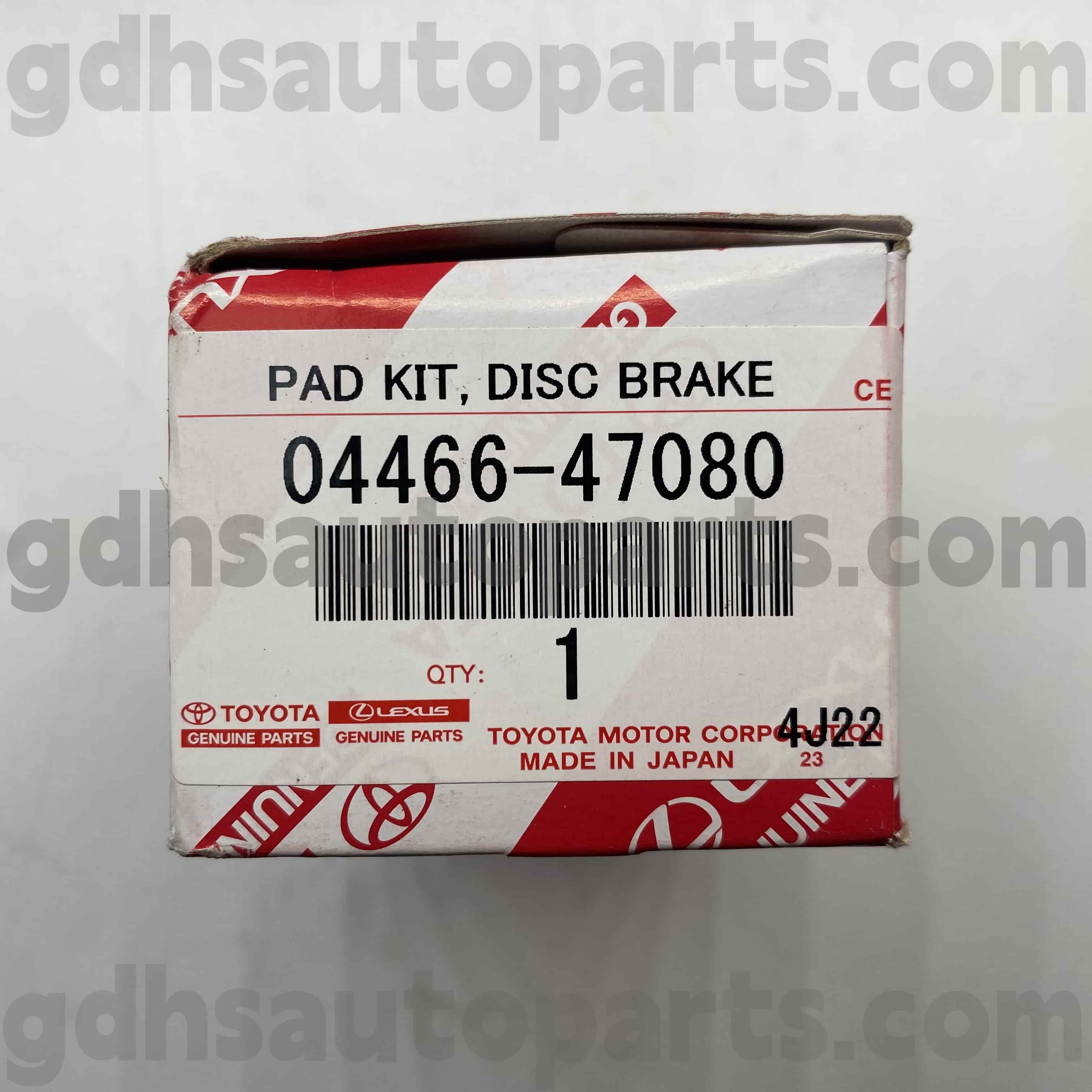 04466-47080 TOYOTA Ægte dele Bagbremsepuder til Corolla, Auris, Prius Chassis nr. ZRE182 ZRE181
