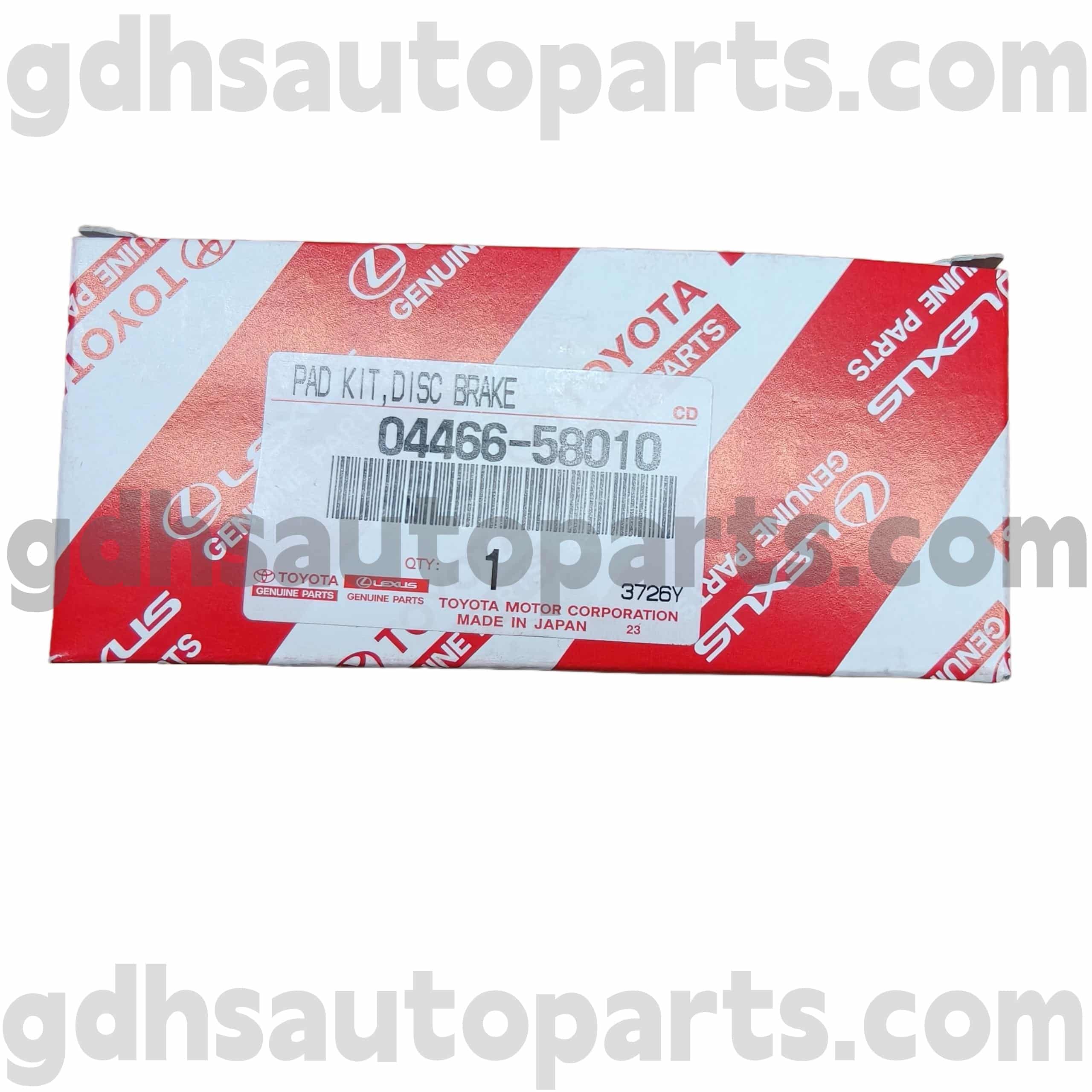 04466-58010 TOYOTA Ægte dele Bagbremseklodser til Previa, Alphard, Estima Chassis nr. GGH20
