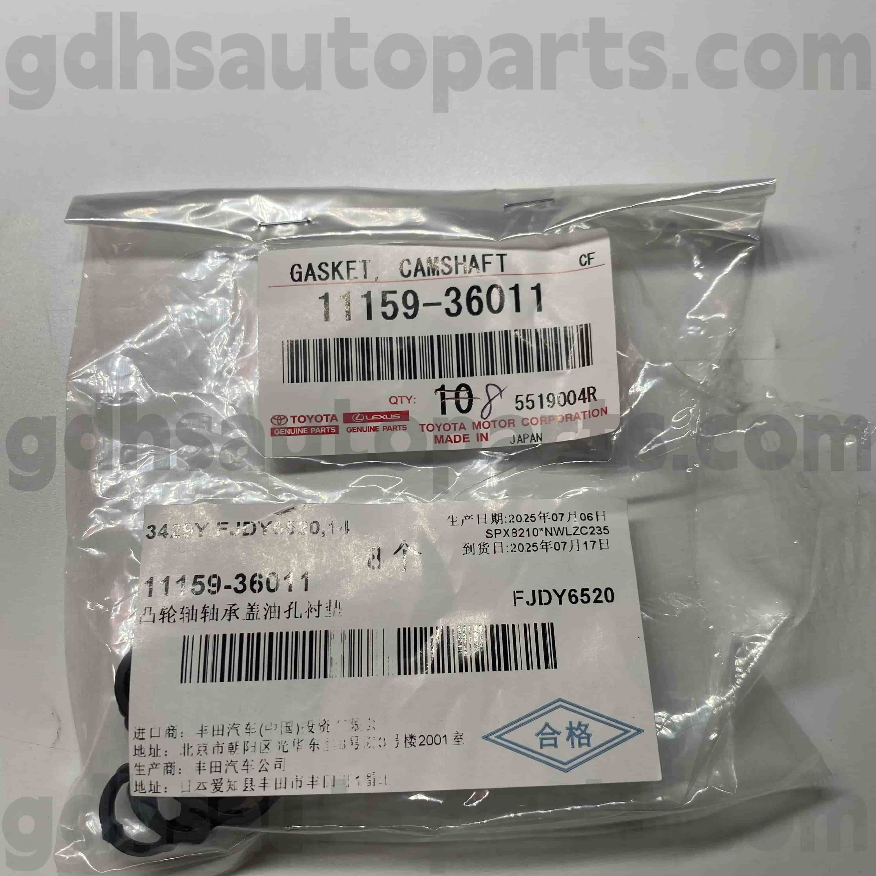 11159-36011 TOYOTA Ægte dele Rummi Ring til Highlander, Harrier/Hybrid, Camry Chassis nr. AYH30