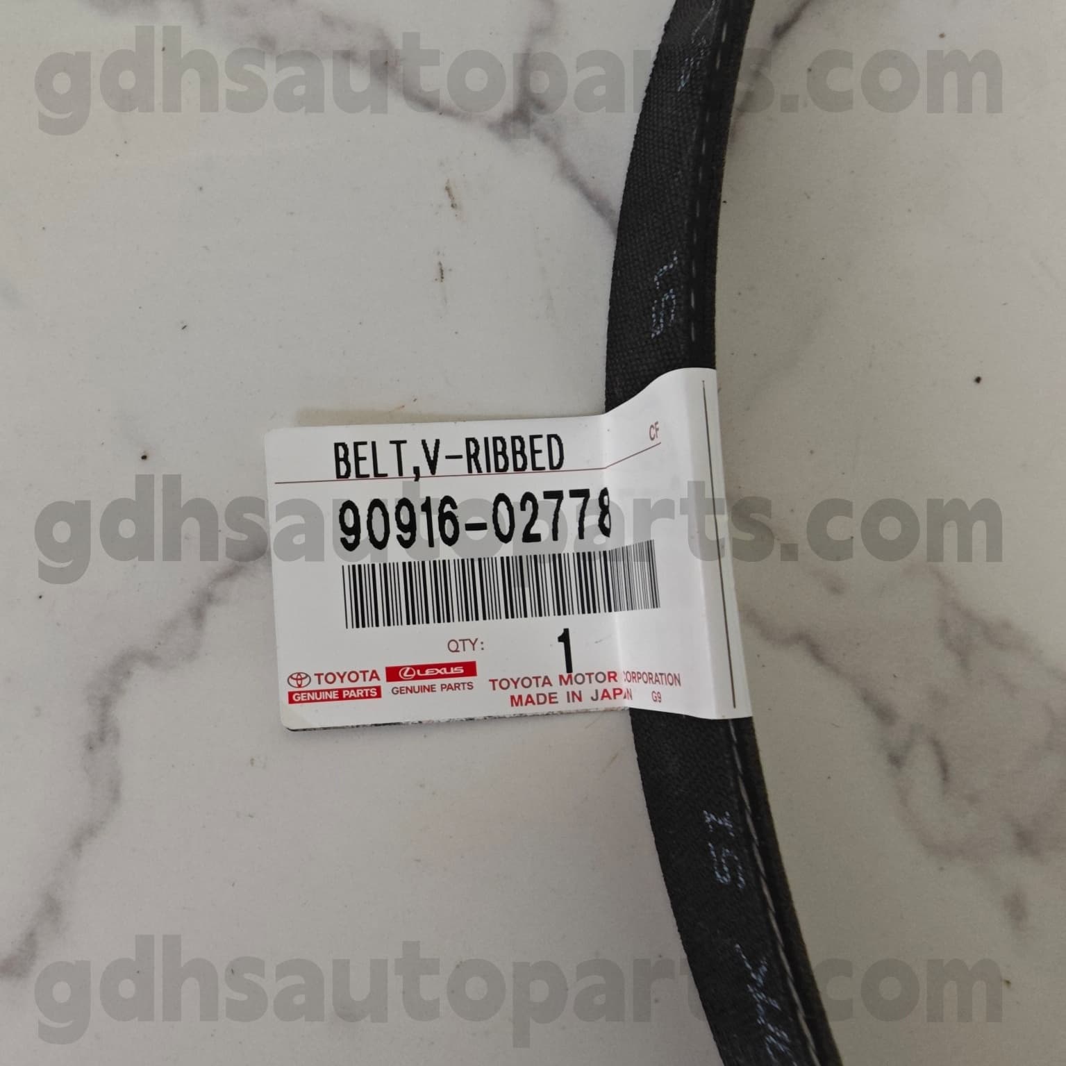 90916-02778 TOYOTA Ægte dele Motorbælte til RAV4 、 Camry/Hybrid Chassis nr. A25AFKS..AXAA54..EUR