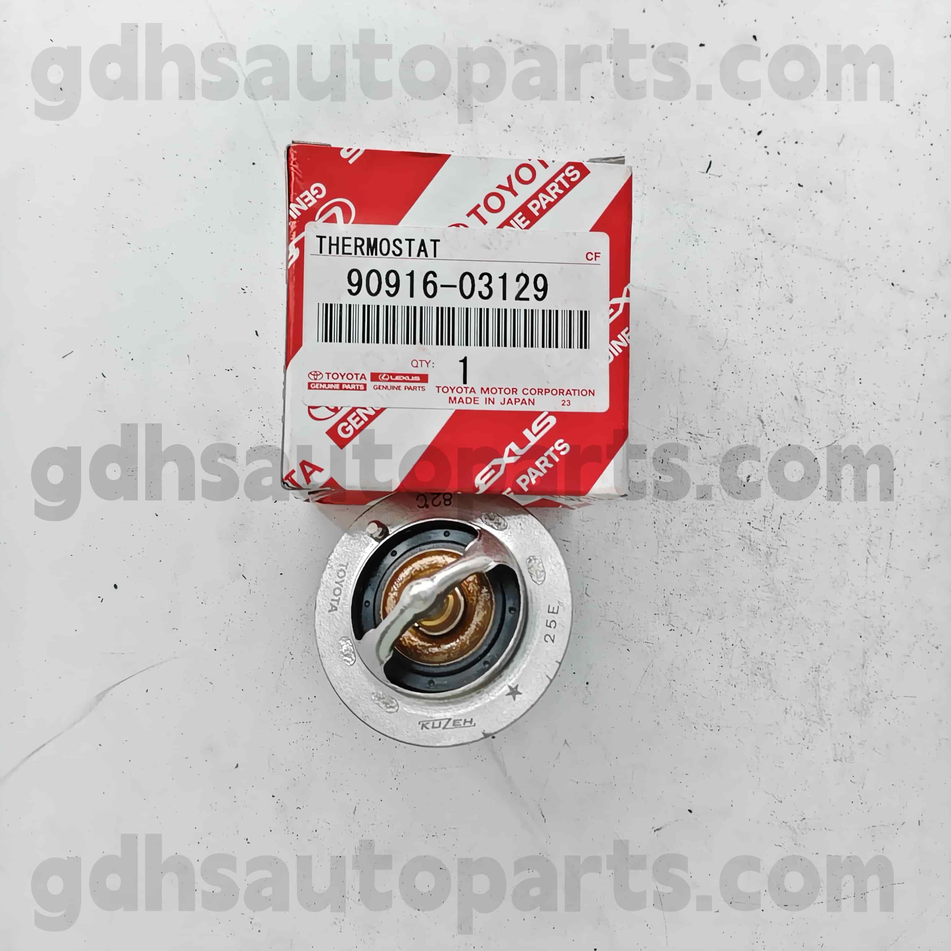 90916-03129 TOYOTA Ægte dele Termostat til Camry 、 Lexus ES2 ##/350/300H 、 Corolla sed 、 Hilux 、 RAV4 CHASSIS NO. 2AZFE..ACU2#